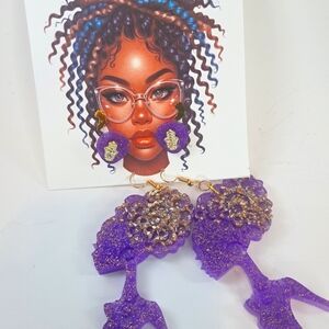 Purple Glitter Earrings Collection